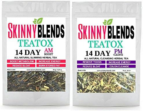 14 Day TeaTox Skinny Blends Weight loss Detox Tea - Boost Metabolism Burn Fat Organic Tea