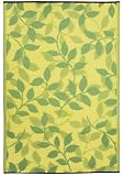 Fab Habitat 753182462530 4-Feet by 6-Feet Bali Outdoor Rug, Lemon Yellow and Moss Green