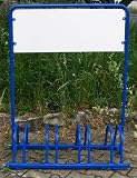 Werbe-Fahrradständer mit Werbefläche und Rollen - Blau