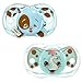 RaZbaby Keep-It-Kleen Pacifier 2 Pack - Percy Blue & Elfy Elephant