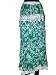 Bollywood White Floral Printed Teal Crinkle Cotton Skirt