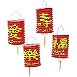 Red Chinese Hanging Lanterns (6 PIECES)