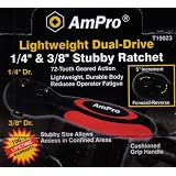 AmPro Lightweight Dual-Drive 1/4" & 3/" Stubby Ratchet