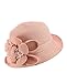 NYfashion101 Side Flip Cloche Bucket Hat w/ Woven Flower & Ribbon Accent