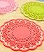 ONOR-Tech Set of 6 Lovely Cute Sweet Semitransparent Lace Cup Mat Silicone Rubber Coaster for Wine, Glass, Tea