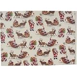 Santa Claus on Sled Poster Decoupage Gift Wrap 20 x 28 "