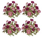 Four Pieces of 18" Artificial Ranunculus Flower Bushes