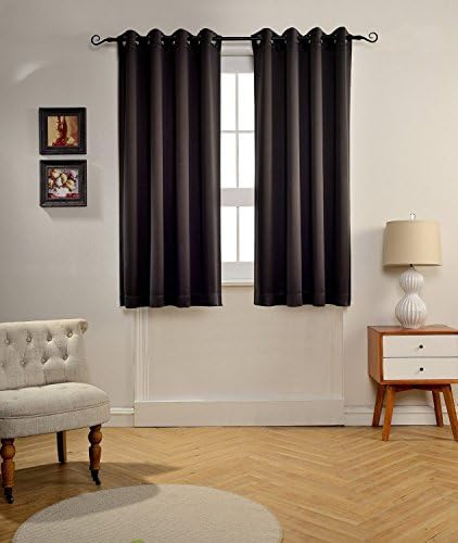 Empire Home Amber Solid Thermal Blackout Grommet Curtain Panel Extra Wide - Over 25 COLORS (63" Short, black)