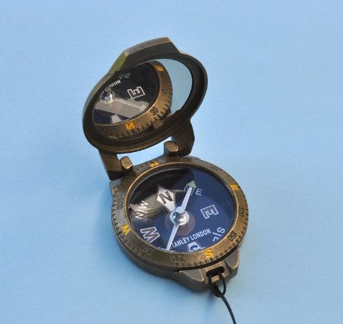 Antique Brass Finish Pocket Compass with Lanyard