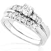 Jewelry : 3/4ctw Diamond Wedding Set in 14kt White Gold (HI/SI2-I1)