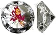 Asu Sun Devil Mascot On A 4" Glass Diamond. Jewelry Box Included