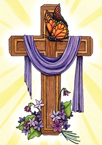 Praise to the King Easter Garden Flag Religious Cross 12.5