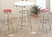 3PC Retro Nostalgic Soda Fountain Style Bar Table and 2 Rose Seat Stools