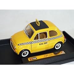 FIAT 500 TAXI NYC NEW YORK CITY 1/24 BBURAGO BURAGO MODELLAUTO MODELL AUTO