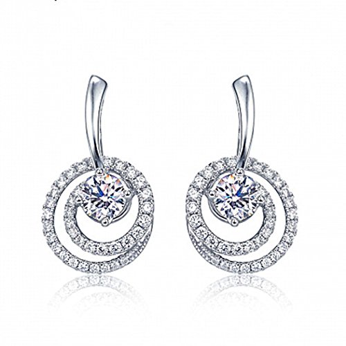 Nice Buckeye Rhodium Plated Fashion Style Diamonds Accented whirlpool Stud Earrings