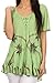 Sakkas Albina Island Relaxed Fit Embroidery Cap Sleeves Blouse/Top