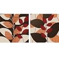 Set of 2 Canvas Wall Art - Amber Leaves (20 x 20" Each)