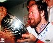 Billy Smith Hand Signed Stanley Cup Drink 8x10 Photograph