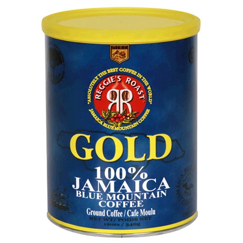 Reggie's Roast 100% Jamaica Blue Mountain Ground Coffee, Gold, 12 oz