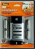 Konnoc 1/2 Hour Digital Camera Battery Charger with worldwide voltage and Car Kit plus 4 AA Batteries