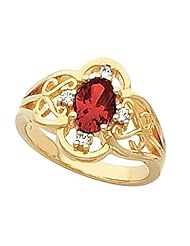 18K Yellow Gold Ruby and Diamond Ring -- LIFETIME WARRANTY