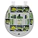 Abattant Toilette WC Design Deco Zen Décor Galets Noirs et Bambou - Neuf
