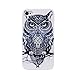 Niceroker Black and White Cute Owl Hard Back Case Cover for Iphone 4 4g 4s