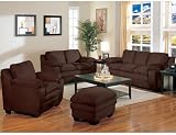 Coaster Company Ellis Chocolate Brown Microfiber Sofa Set