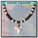 Men's Shark Tooth Puka Shell Necklace Coco Bead Surfer Beach Choker