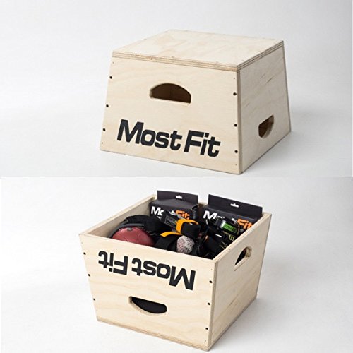 MostFit Plyo Caddy - 12 inch Plyometric Training Box - Wooden Plyo Jump Box - Holds Portable Fitness Equipment