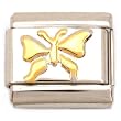 Butterfly Italian Charm Gold Plated 9mm