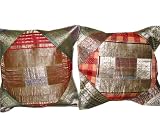 2 Vintage Silk Pillow Shams Red Green Zardozi Vintage Silk Sari Toss Pillow Cushion Covers