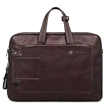 Piquadro Computer Portfolio Briefcase with iPad Compartment, Dark Brown, One Size
