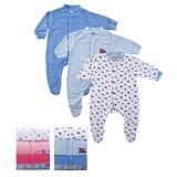 3-Pack Terry Sleep N Play with Snap Front