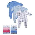 3-Pack Terry Sleep N Play with Snap Front