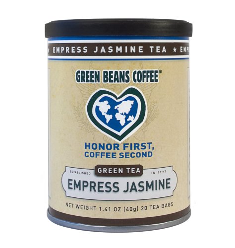 Green Beans Coffee Empress Jasmine Green Tea, 20-Count Tea Bags (Pack of 3)