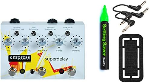 Empress Effects Superdelay Pedal Bundle w/ 4 free Items: StageTrix Setting Saver Pen, StageTrix Pedal Fastener, 2x Hosa Patch Cables