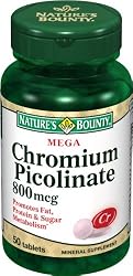 Nature's Bounty Mega Chromium Picolinate 800 Mcg., 50 Tablets