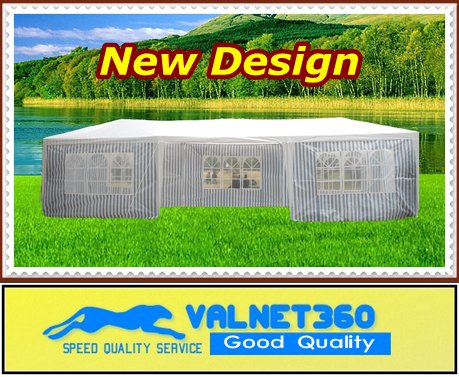 New Blue Canopy Gazebo Pop up 10 X 30 Wedding Walls Party Tent