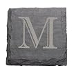 J.K. Adams 4-Inch Square Monogrammed Initial Slate Coasters, Set of 4, 