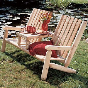 Cedar Log Garden Loveseat