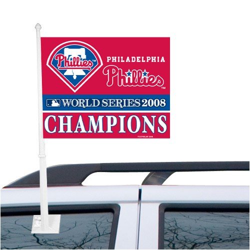 Buy Philadelphia Phillies 2008 World Series Champions Car Flag by Football Fanatics