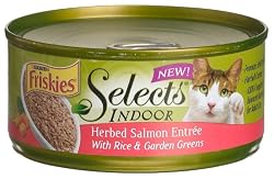 Friskies Selects Indoor Cat Food, Herbed Salmon Entree with Rice & Garden Greens, 5.5-Ounce Cans (Pack of 24)