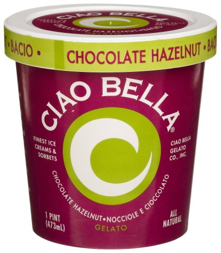 Ciao Bella Chocolate Hazelnut Gelato, 16-Ounce Cups (Pack of 4) by CIAO BELLA