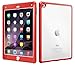 iPad Air 2 Case, Apple iPad Air 2 Clear Case, rooCASE Glacier Tough Full-body Impact Resistant Bumper Case Cover for iPad Air 2, Red (will NOT fit New iPad 2017)