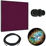 HQRP 50W (Power of 55W / 55 Watt) Amorphous Solar Panel 50 Watt A-Si Thin film made in Japan PV Module, 10ft 10 AWG Cable & 4pcs Waterproof Cable Glands plus HQRP Coaster