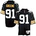 Reebok NFL Equipment Pittsburgh Steelers #91 Kevin Greene Black Tackle Twill Throwback Football Jersey