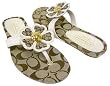 COACH SHERRIE SIGNATURE IVORY THONG SANDALS SHOES NEW