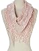 Cindy and Wendy Lightweight Triangle Floral Fashion Lace Fringe Scarf Wrap for Women (Light Pink)