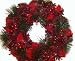 Artificial Christmas Wreath - 33cm dia, Red Pine Cones and Berries
